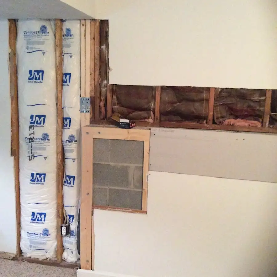 Wall insulation replacement during Contents Cleaning & Restoration in South Beloit